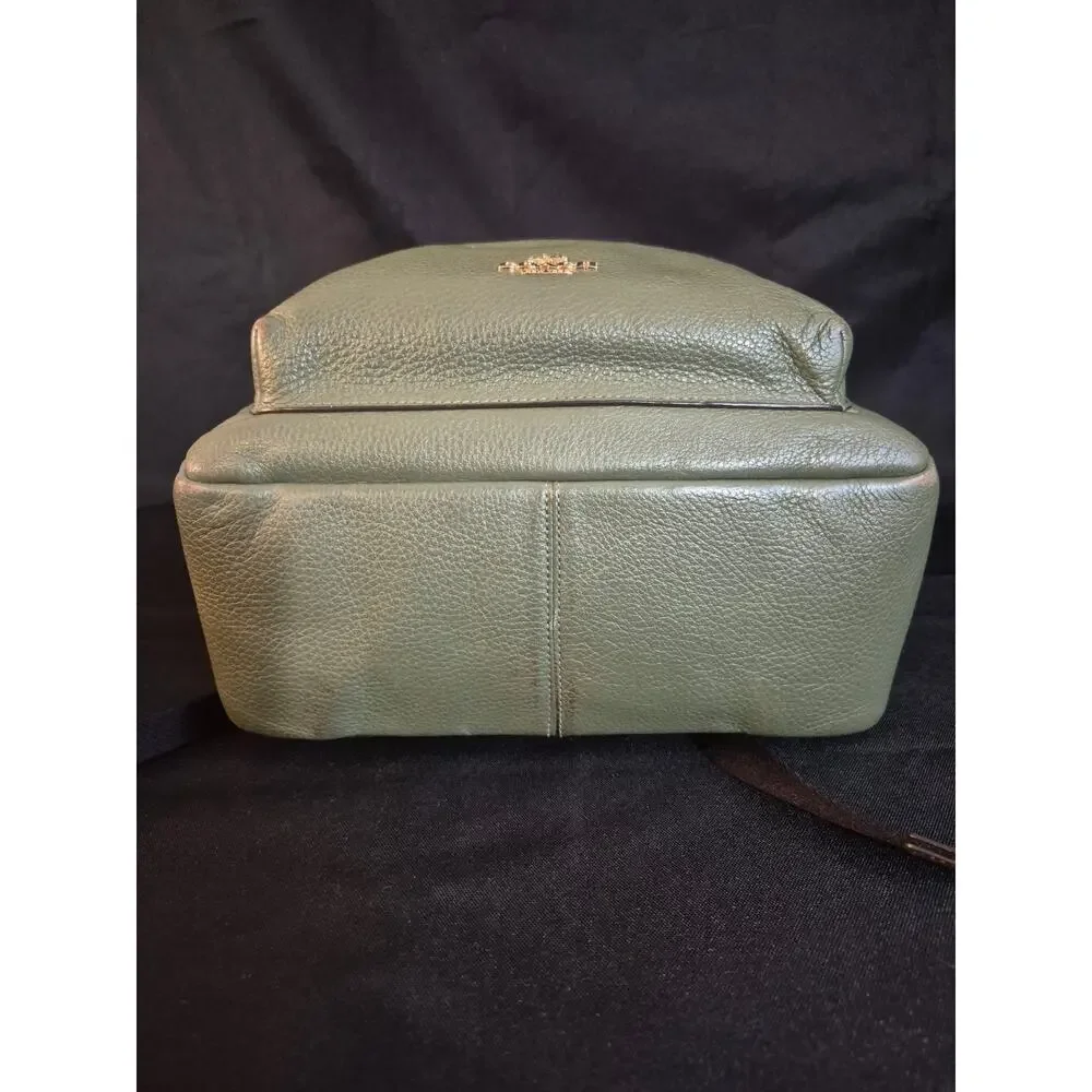 COACH Bag 30550 Backpack Pebbled Leather Medium Women's - Rare Green Authentic